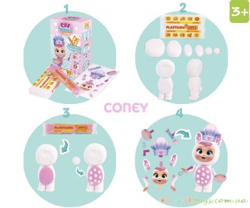 Пластилин Jovi Coney Cry Babies_2 пластилина + вкладыш с акссесуарами